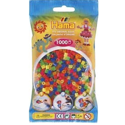 Hamma Beads Cuentas Hamma Hamma Didacticos Paquete 1000 Piezas Color Mix Neon Tamaño Mediano