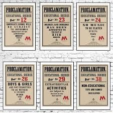 Impreso Proclamaciones Educativas de Hogwarts Poof B Harry Potter Fantasia Paquete x8