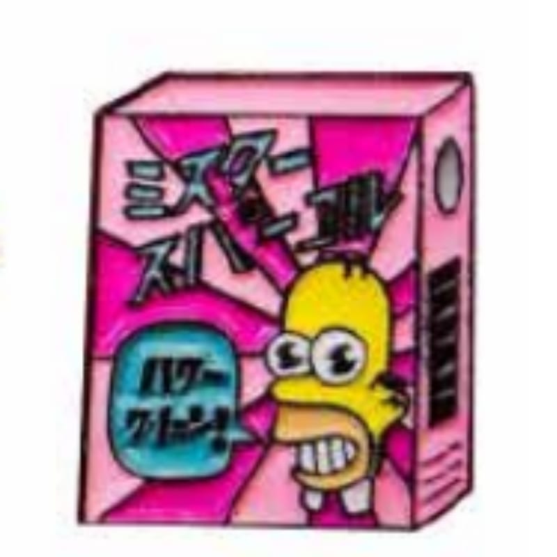 Pin Metálico Caja Cereal Homero Los Simpsons Color