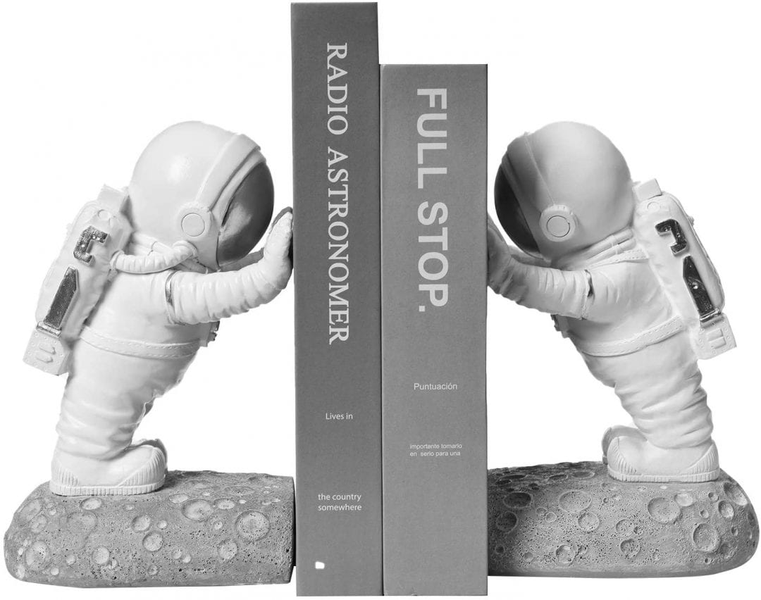 Sujetalibros decorativos para libros de astronauta (resina