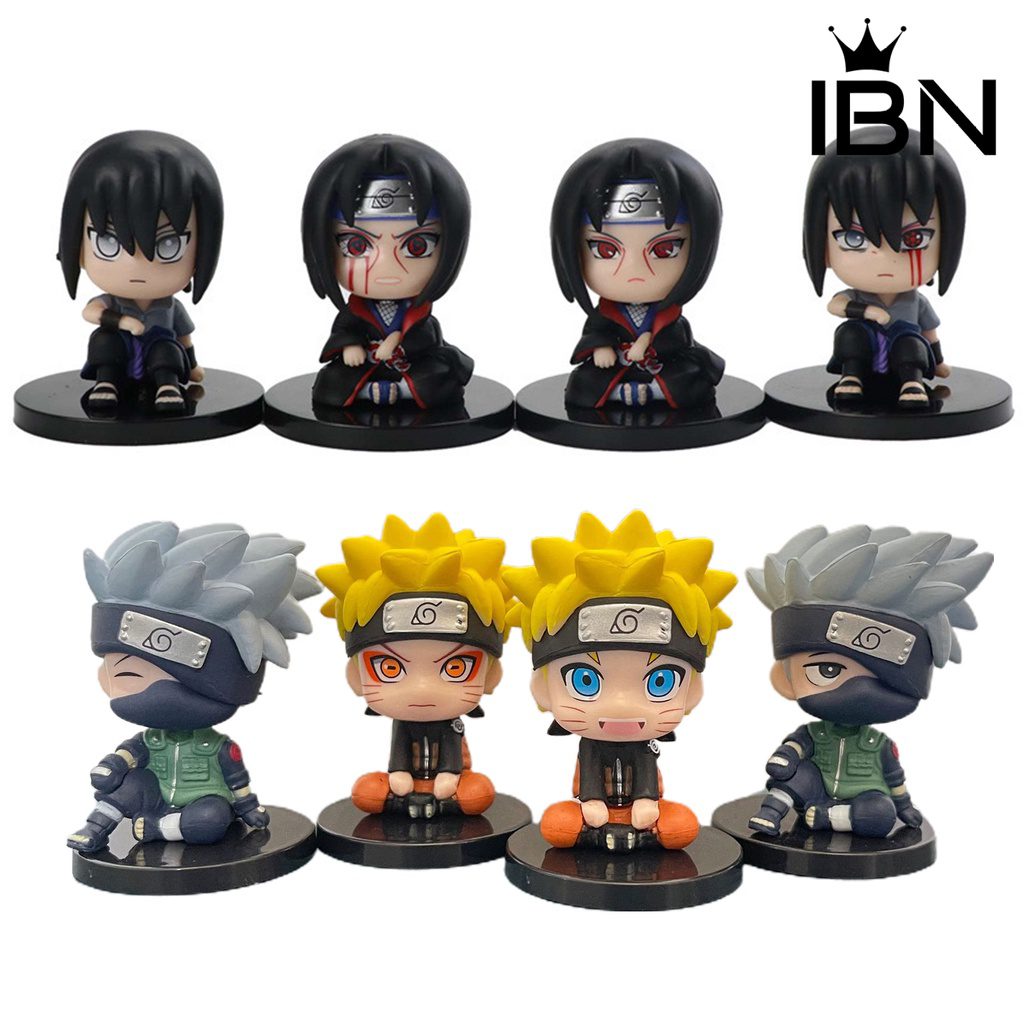 Figura Varios Personajes PT Naruto Shippuden Anime Sentados Base Negra 2"