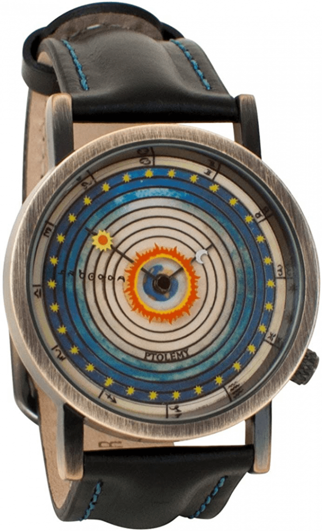 Reloj analógico unisex con modelo de universo ptolemaico