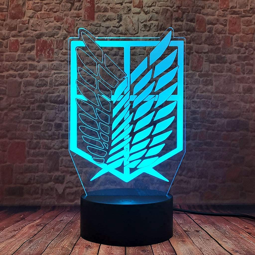 Lámpara LED con Ilusión 3D de Ataque a los Titanes
