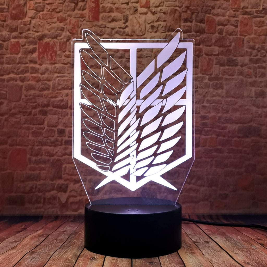 Lámpara LED con Ilusión 3D de Ataque a los Titanes