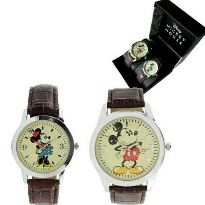 Set Relojes Pareja Mickey y Minnie Accutime Disney