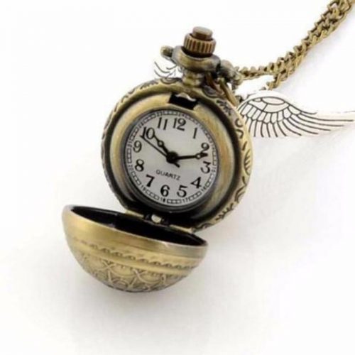 Collar Reloj Snitch Dorada PT Harry Potter Fantasia