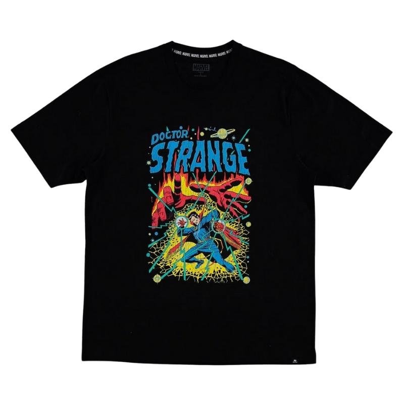 Camiseta Doctor Strange Mic Movies Marvel Hombre Manga Corta Negra Personaje Multicolor Talla M