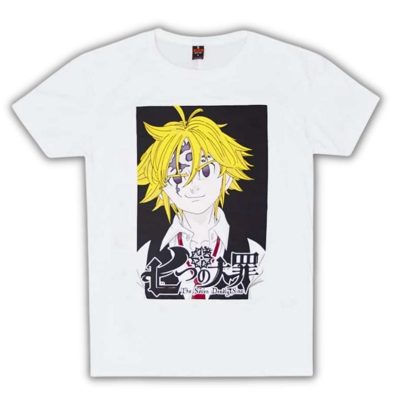 Camiseta Meliodas Infashion Xplod NYC 7 Pecados Capitales Anime Color Blanco Personaje Multicolor Talla M