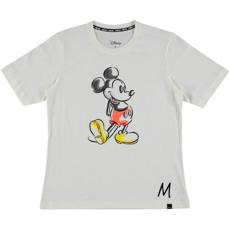 Camiseta Mickey Mouse Mic Movies Disney Mujer Manga Corta Blanca Talla M