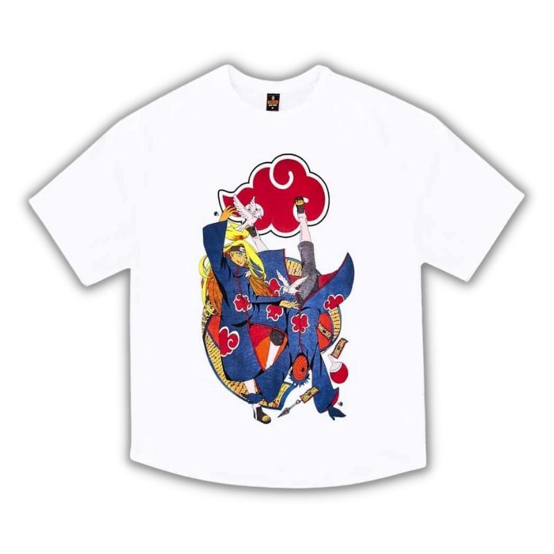 Camiseta Deidara y Tobi Infashion Xplod NYC Naruto Anime Color Blanco Oversize Personajes Multicolor Talla S