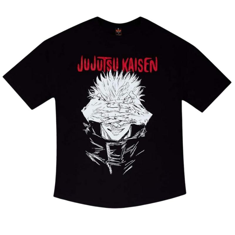 Camiseta Gojo Infashion Xplod NYC Jujutsu Kaisen Anime Color Negro Oversize Personaje Blanco y Negro Talla S