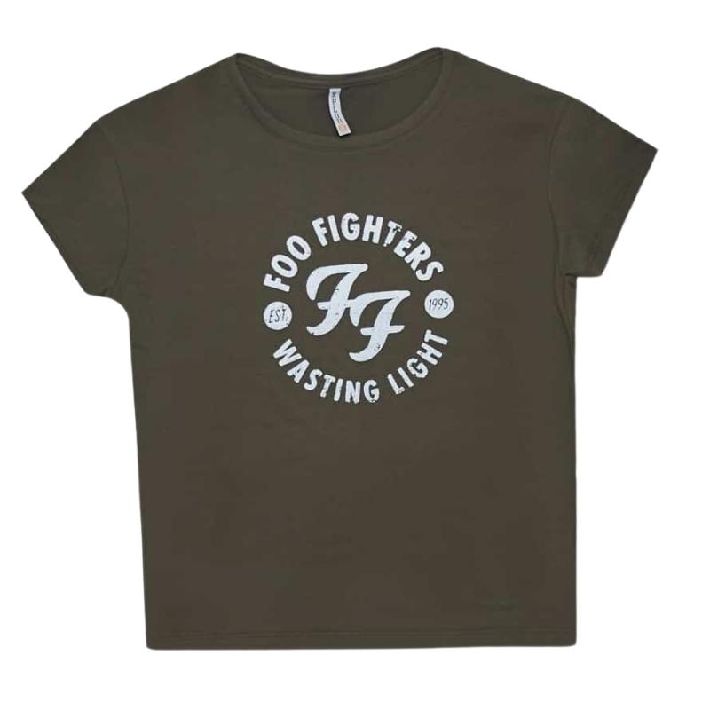 Camiseta Foo Fighthers Infashion Xplod NYC Iconos Mujer Color Militar Talla S