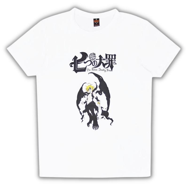 Camiseta Meliodas Infashion Xplod NYC 7 Pecados Capitales Anime Color Blanco Personaje Multicolor Demonio Talla M