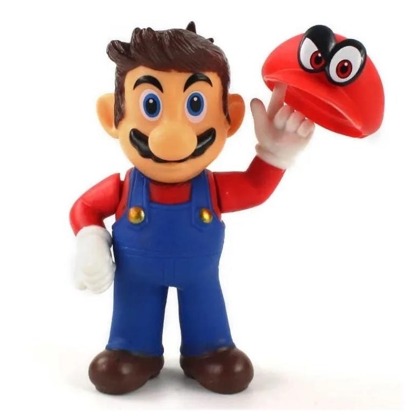Figura Mario y Sombrero PT Super Mario Bros Videojuegos 5"