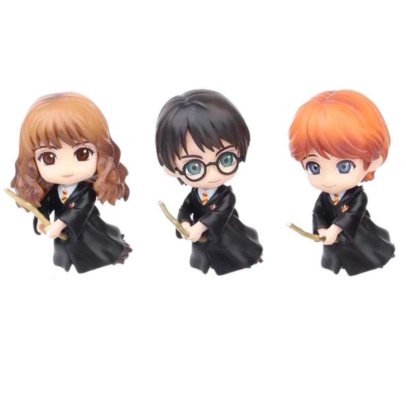 Set Figuras X 3 Harry, Ron y Hermione con Escobas PT Harry Potter Fantasia