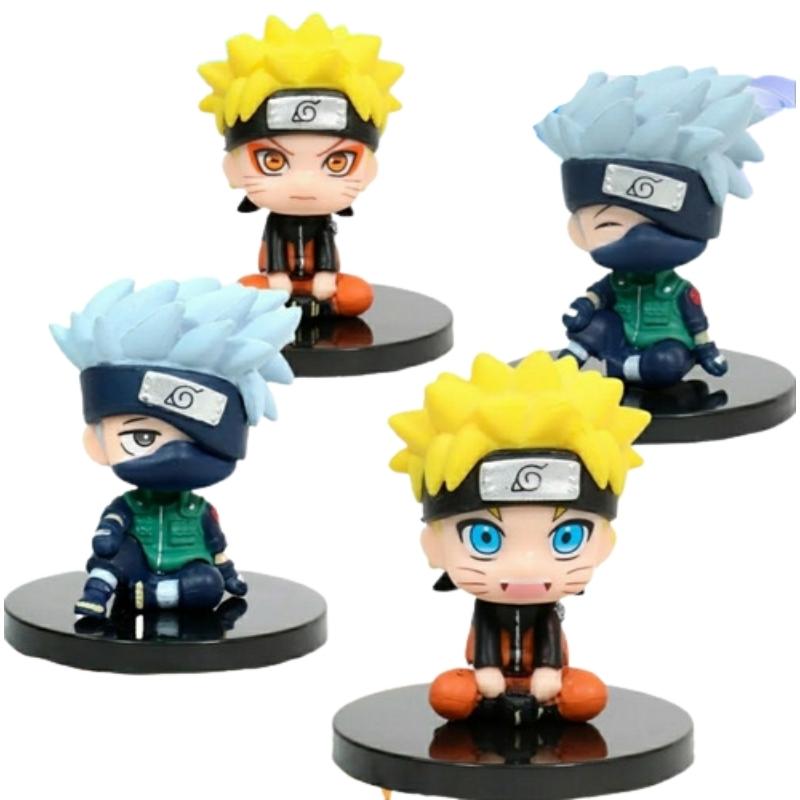 Set Figuras X 4 Naruto y Kakashi PT Naruto Anime Miniatura