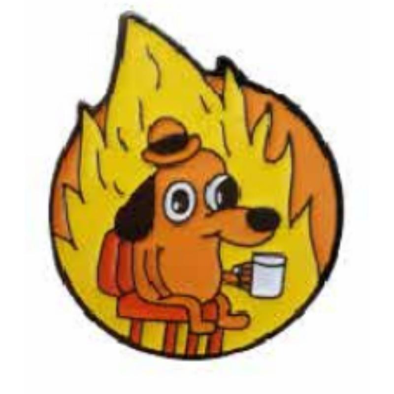 Pin This is Fine TooGeek Memes Iconos