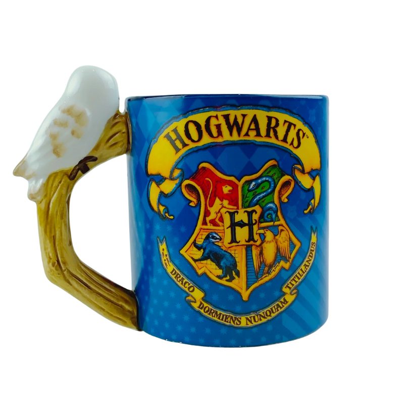 Mug Cerámico Hogwarts PT Harry Potter Fantasia Azul con Hedwig