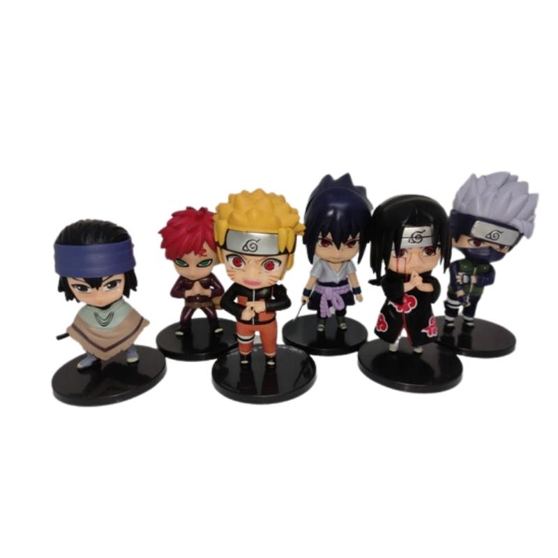 Set figuras x6 Naruto PT Naruto Shippuden Anime Kakashi, Naruto, Sasuke y itachi