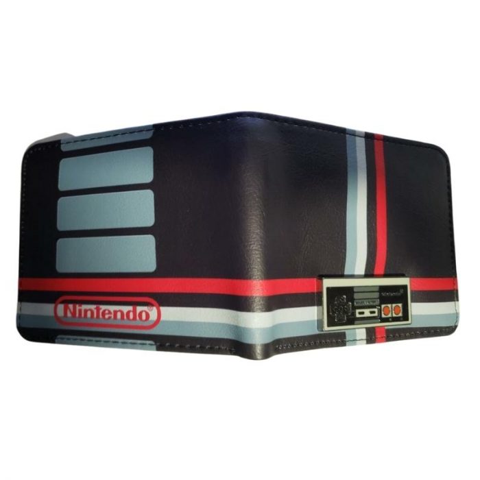 Billetera Nintendo Bioworld Nintendo Video Juegos En cuerina, logo de control en metal