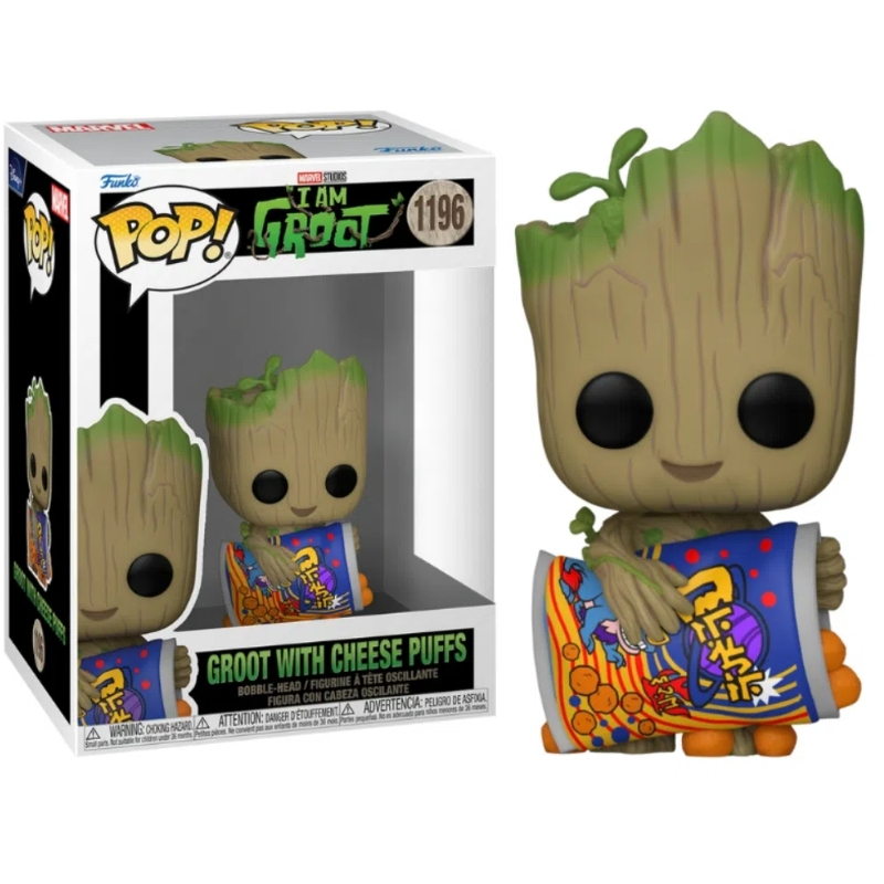 Figura Groot Whit Cheese Puffs Funko Pop! I Am Groot Marvel 1196