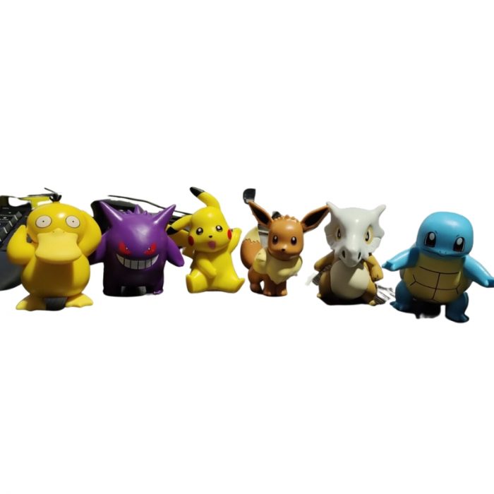 Set x 6 Figura squartle, pikachu, gengar, psyduck, evee, cubone pt Pokemon Anime