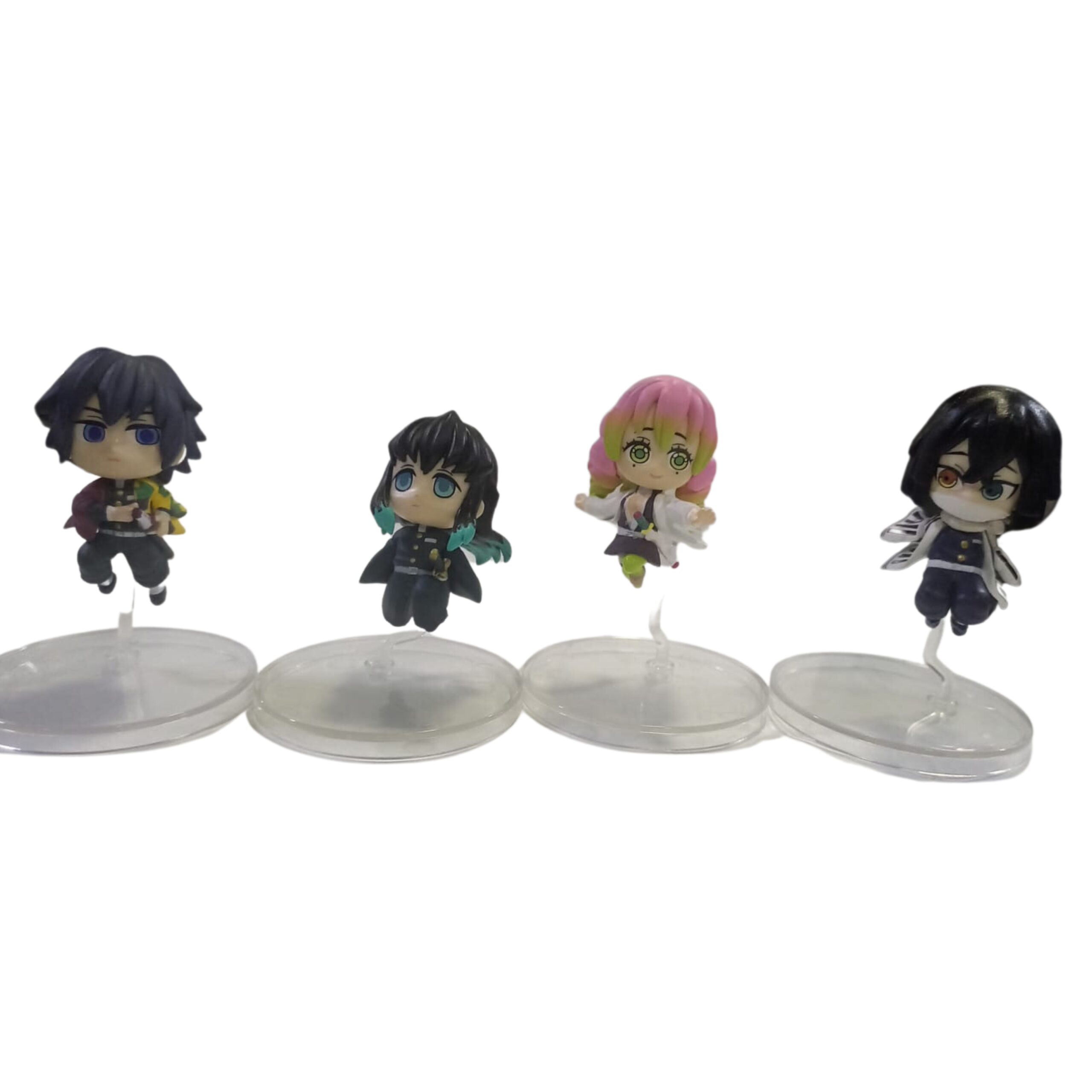 Set x4 Figuras Mitsuri, Tokito, Tomioka e Iguro PT Kimetsu No Yaiba Anime Pequeñas