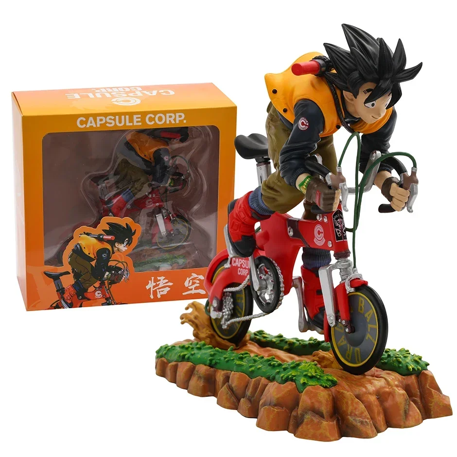 Figura Goku PT Dragon Ball Anime Montando bicicleta