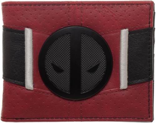 Billetera Deadpool PT Deadpool Marvel En cuerina, rojo, logo metal negro