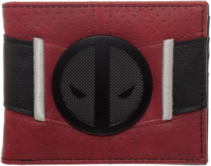 Billetera Deadpool PT Deadpool Marvel En cuerina, rojo, logo metal negro