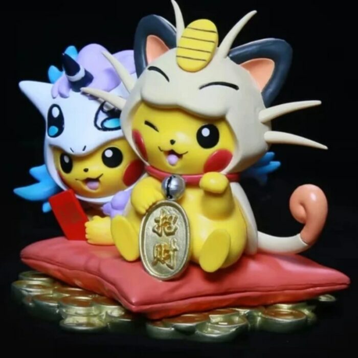 Figura Pikachu PT Pokémon Anime Cosplay como Meowth y Ponyta