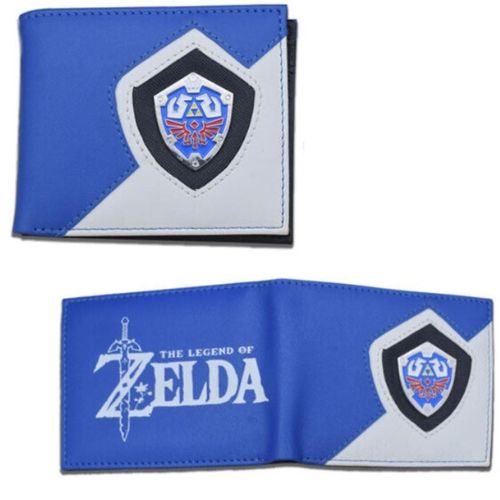 Billetera Zelda PT Video Juegos Azul Con Blanco Logo Metalico