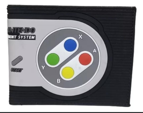 Billetera Control De Nintendo PT Video Juegos Negro Y Gris En Goma
