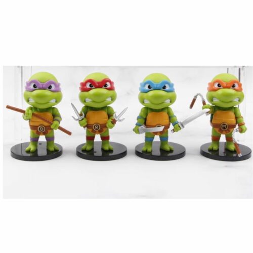 Set X4 Raphael, Leonardo, Donatello y Michelangelo PT Tortugas Ninja Animados Enojados