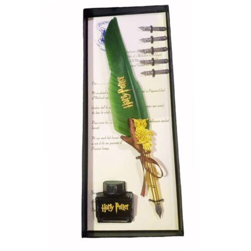Pluma Casa Slytherin PT Harry Potter Fantasia