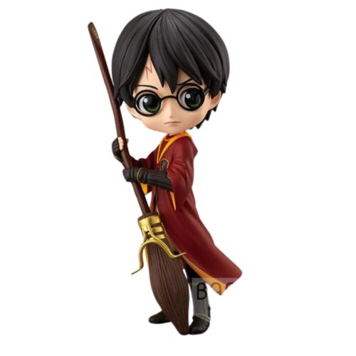 Figura Harry Potter PT Fantasia Con Escoba Traje Vinotinto