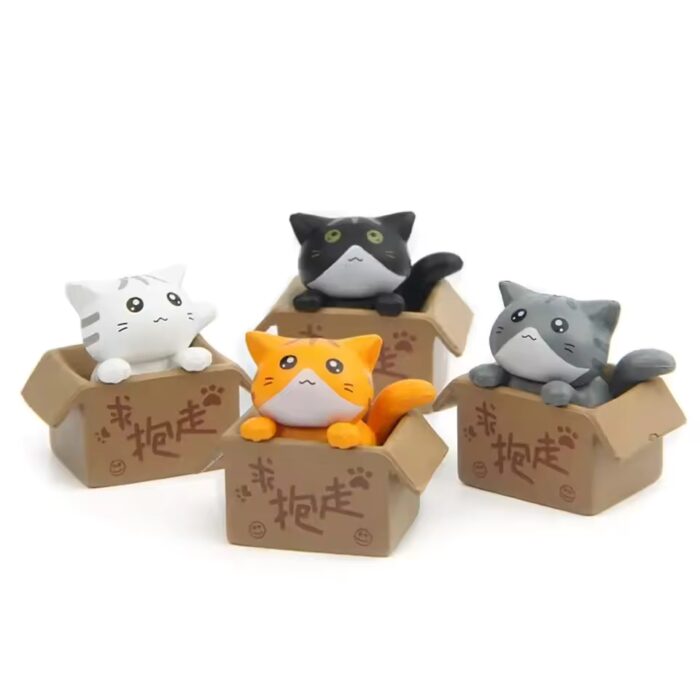 Figura Set X4 Gatos en Caja PT Iconos Miniatura