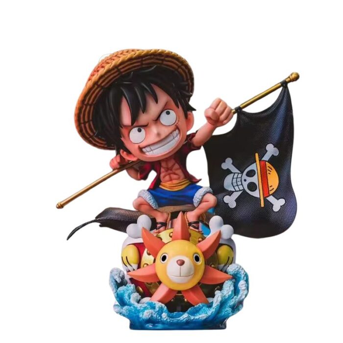 Figura Fuffy sobre Thousand Sunny PT One Piece Anime Bandera Pirata