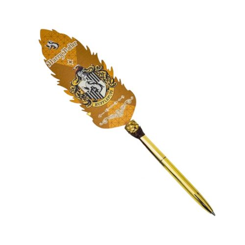 Esfero / Pluma Hufflepuff PT Harry Potter Fantasia
