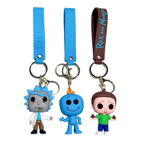 Llavero Goma Morty Smith, Mr. Meeseeks & Rick Sanchez PT Rick and Morty Animados Unidad
