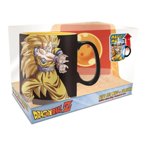 Magic Mug Set con Portavasos Kamehameha de Goku ABYstyle Dragon Ball Z Anime 460 ml