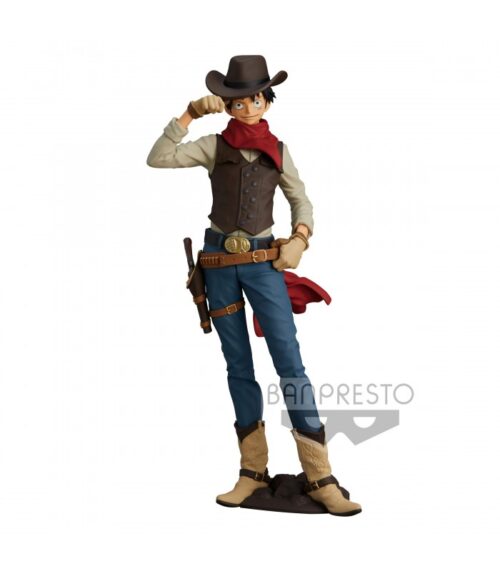 Figura Monkey D. Luffy PT One Piece Anime Traje de Vaquero