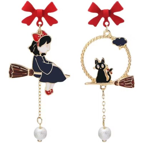 Aretes Kiki y Jiji Pt Studio Ghibli Anime